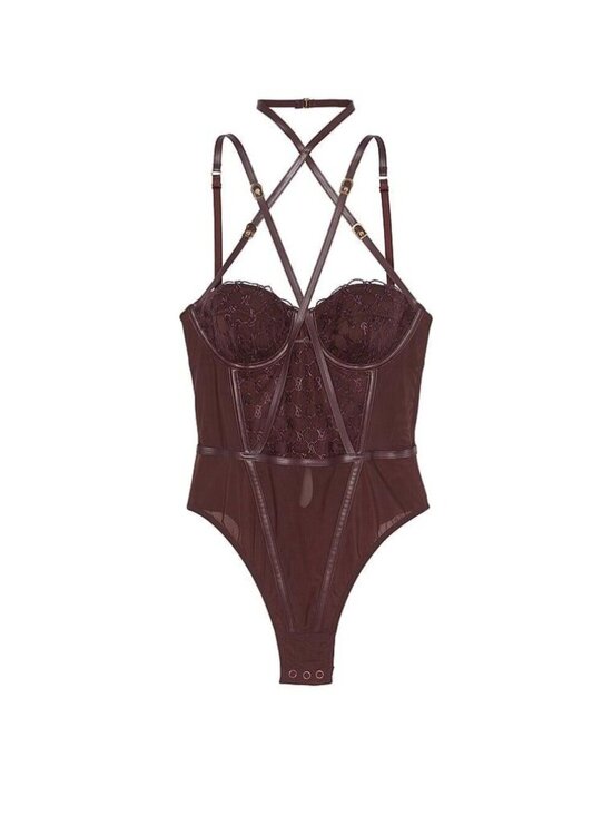 Victoria's Secret Other - New! Victoria's Secret Logo Embroidered Balcony Teddy Bodysuit XXL 9073